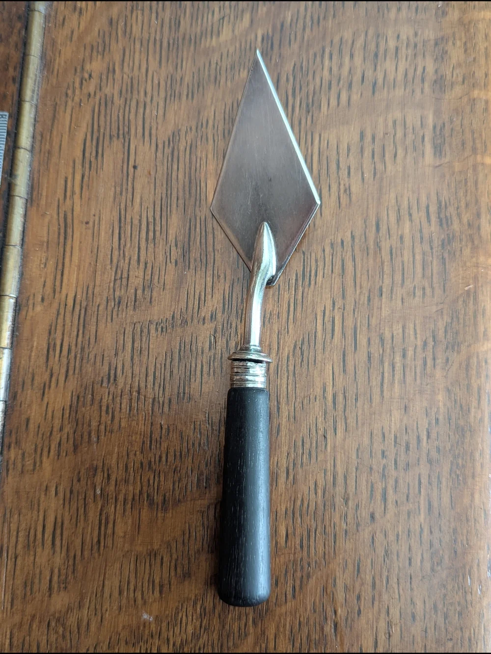 Wood & Silver Cheese Trowel • Diamond Palette Knife
